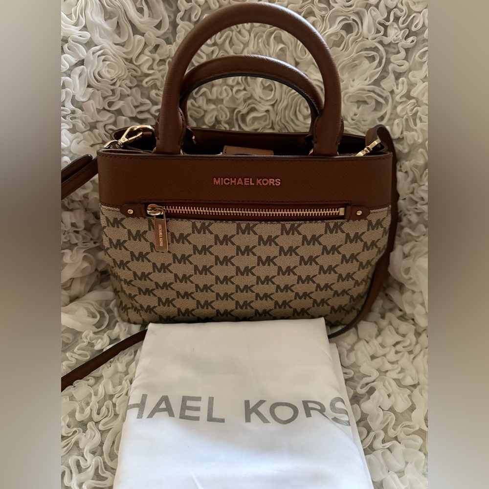NWOT! Michael Kors Brown and Tan Satchel/crossbody!